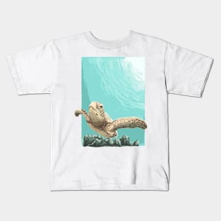 Sea turtle illustration Kids T-Shirt